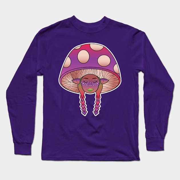 Mushroom Girl Long Sleeve T-Shirt by tesiamarieart